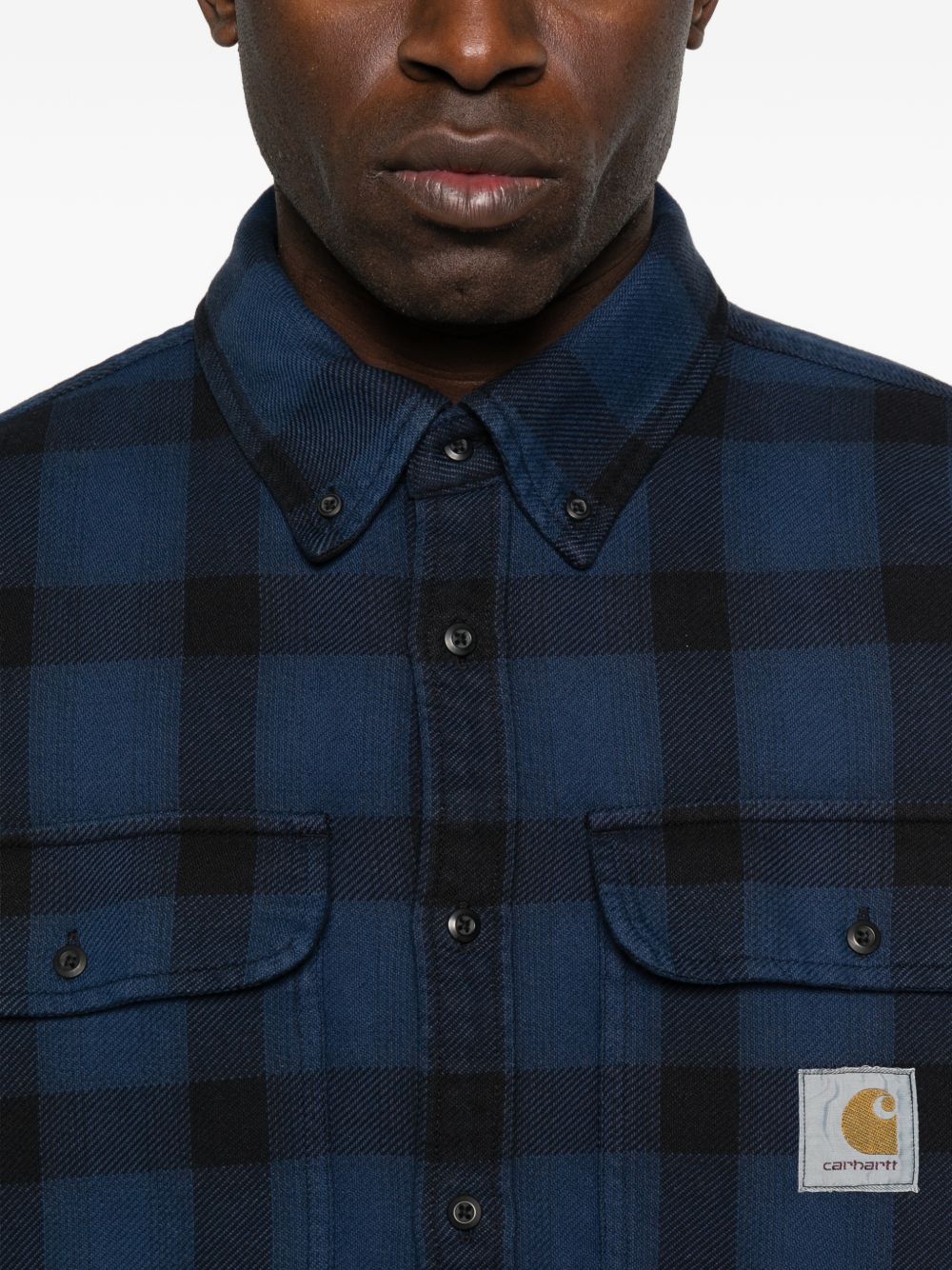 camicia edmands uomo nera e blu 