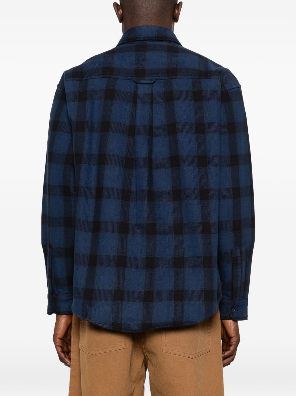 camicia edmands uomo nera e blu 