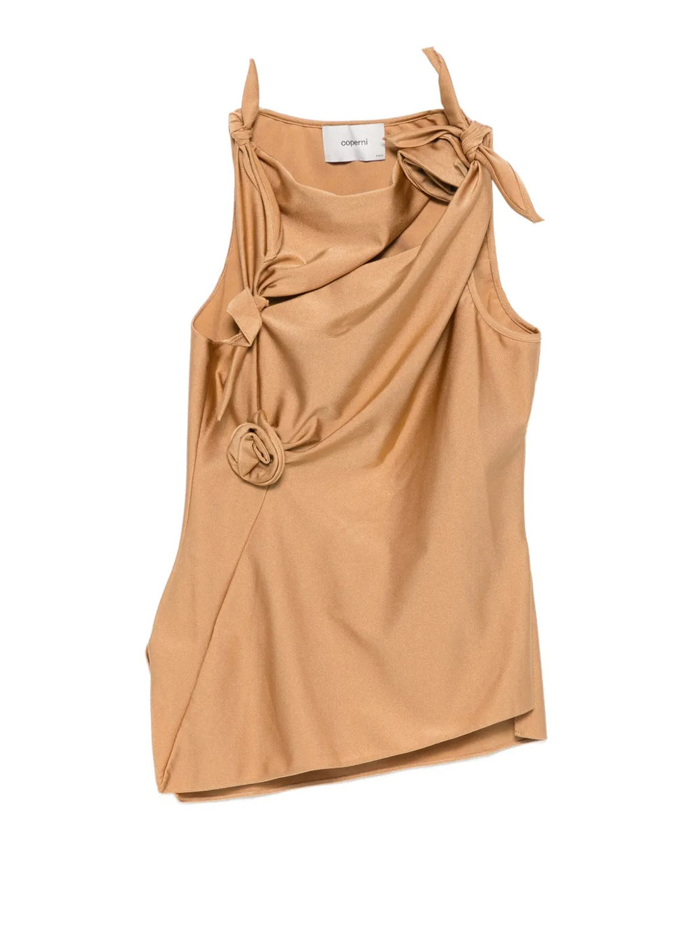 top asymmetric flowe gown donna marrone 