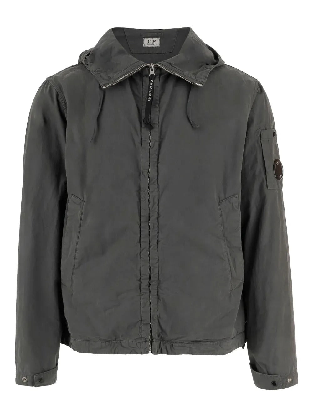 giacca micro-reps hooded lens uomo grigia 