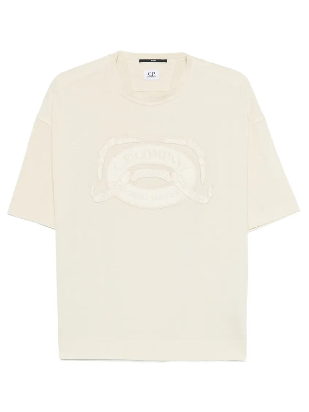 t-shirt logo uomo verde beige 