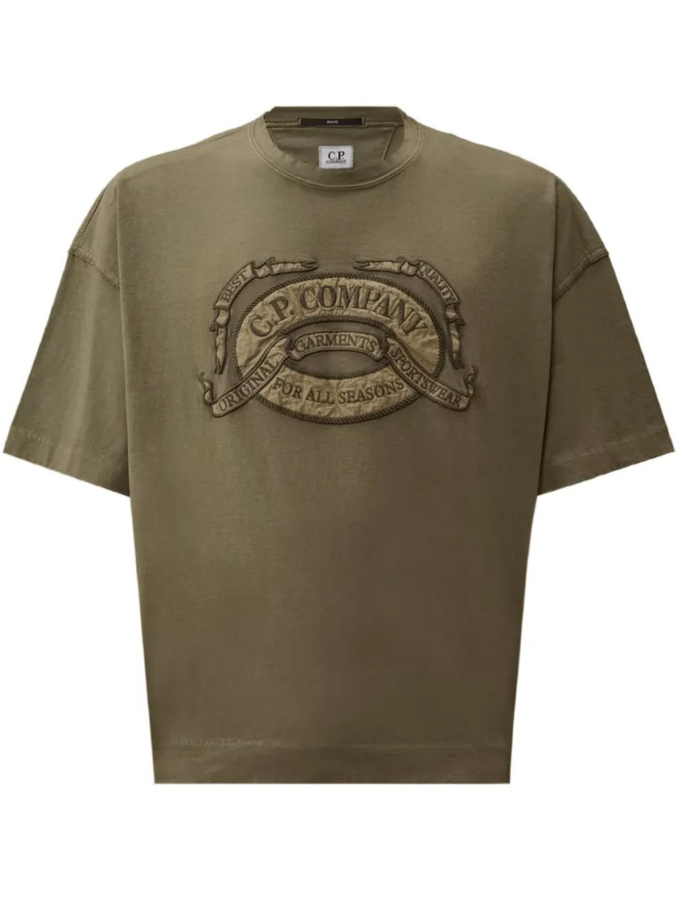 t-shirt logo uomo verde oliva 