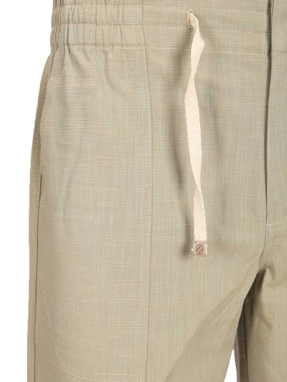 pantaloni elastici uomo kaki 