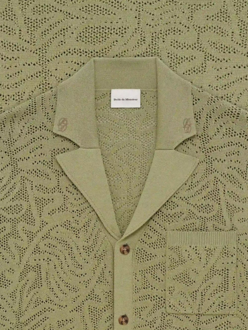 camicia maille dentelle uomo beige 