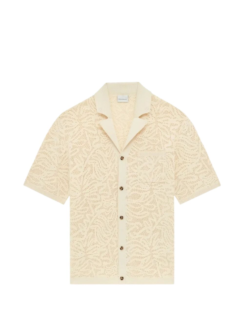 camicia maille dentelle uomo off white 