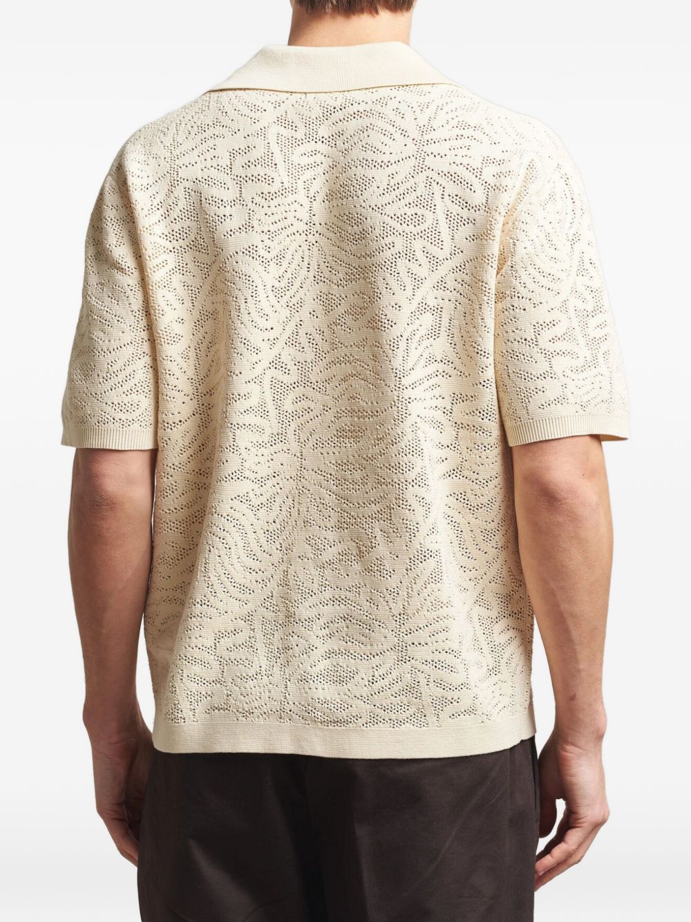 camicia maille dentelle uomo off white 