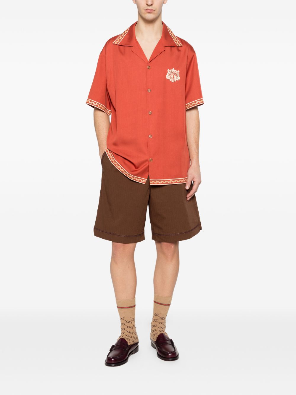 camicia brodee danseurs uomo mattone 