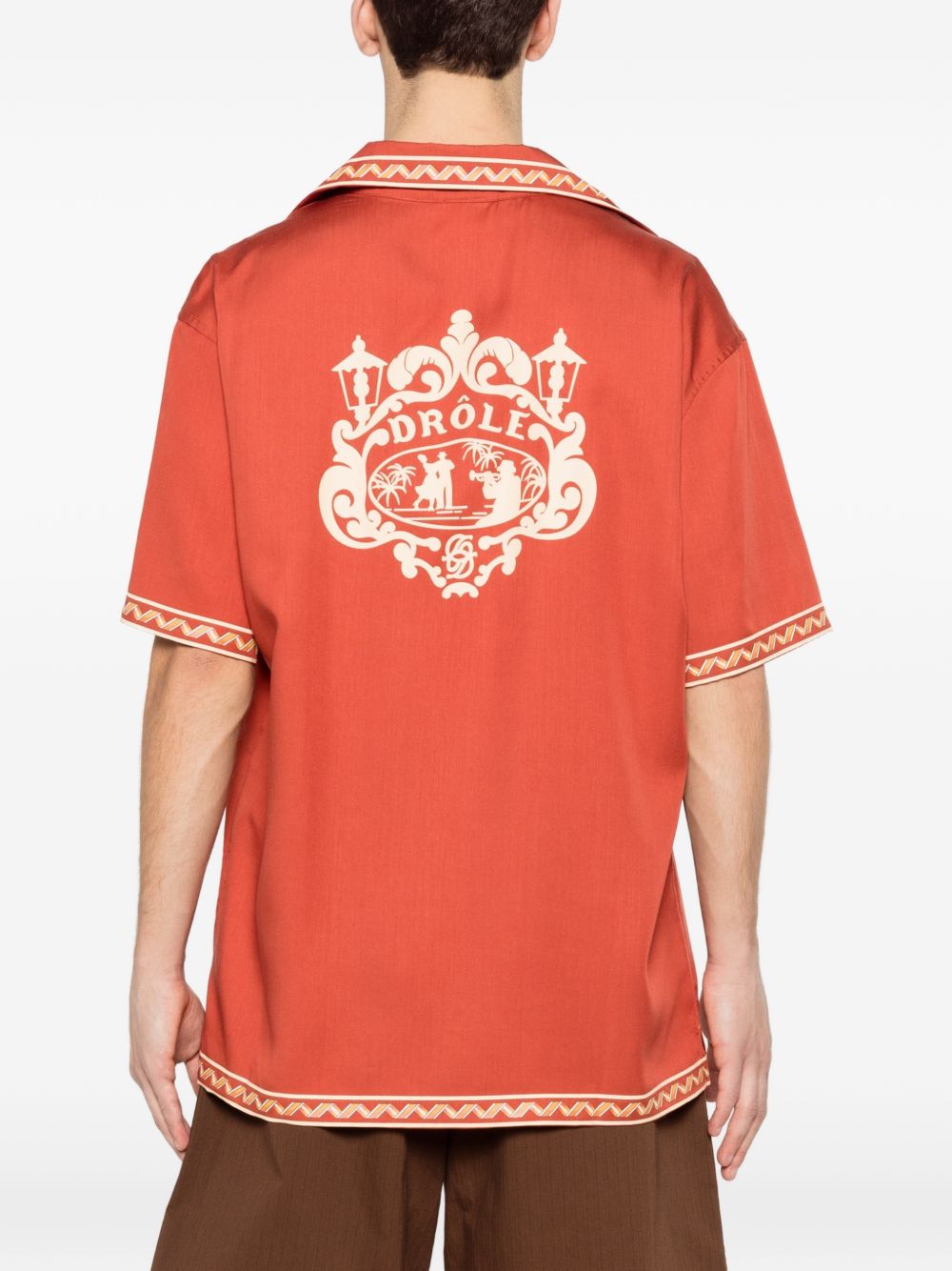 camicia brodee danseurs uomo mattone 