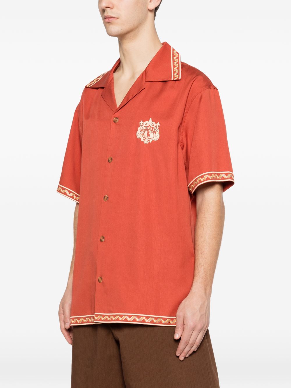camicia brodee danseurs uomo mattone 
