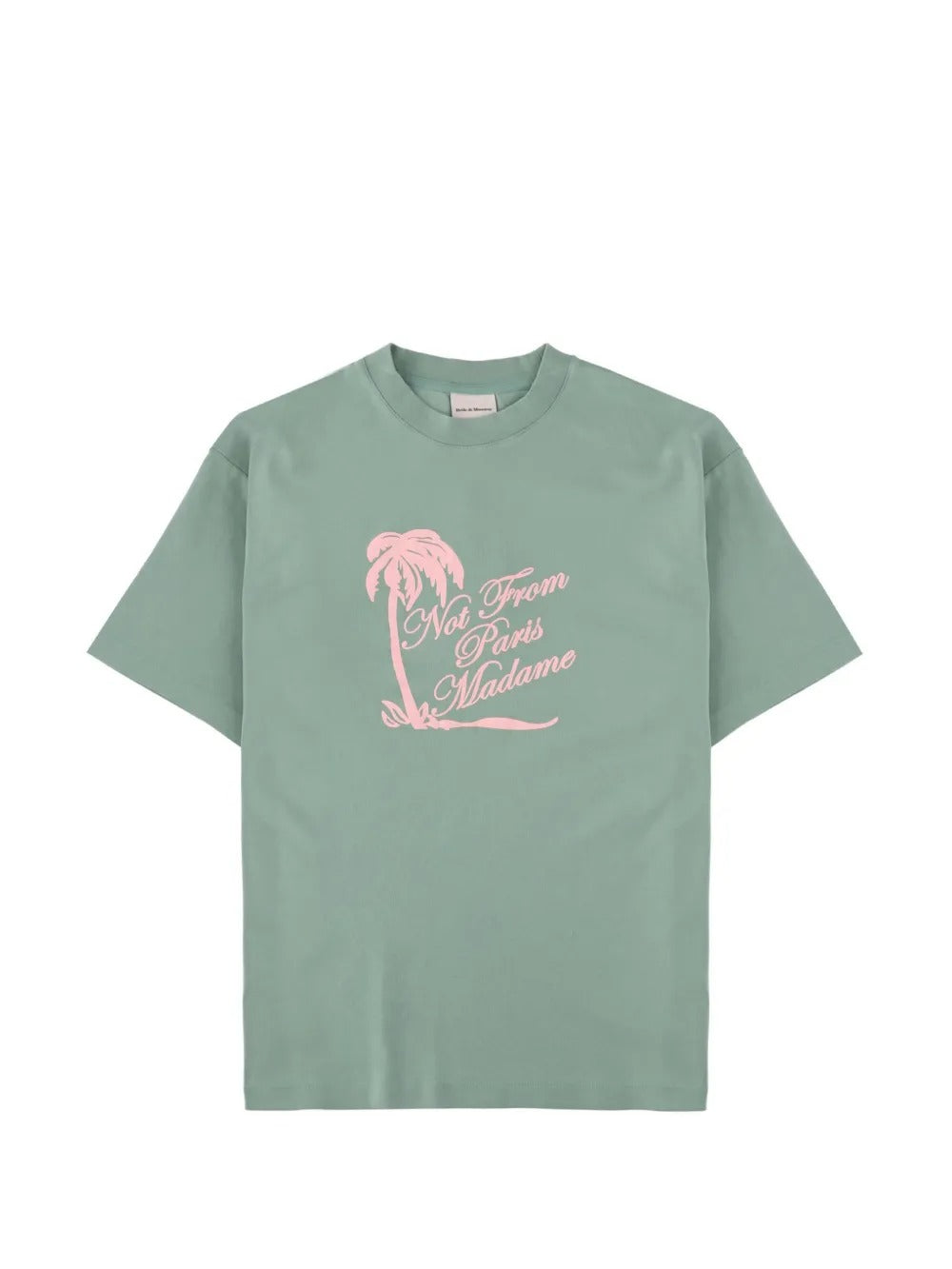 t-shirt slogan palmiers uomo verde 