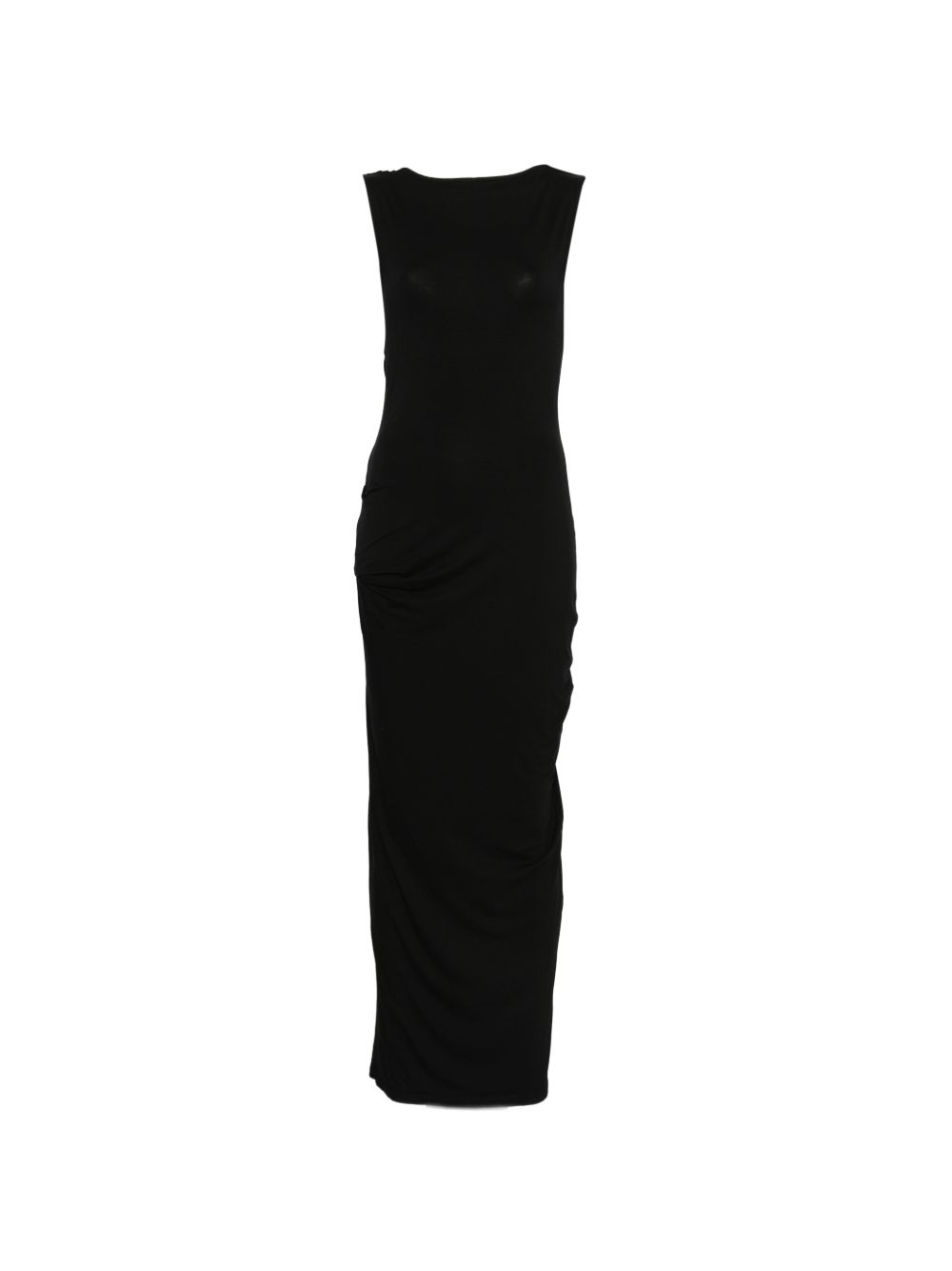 abito lungo drape donna nero 