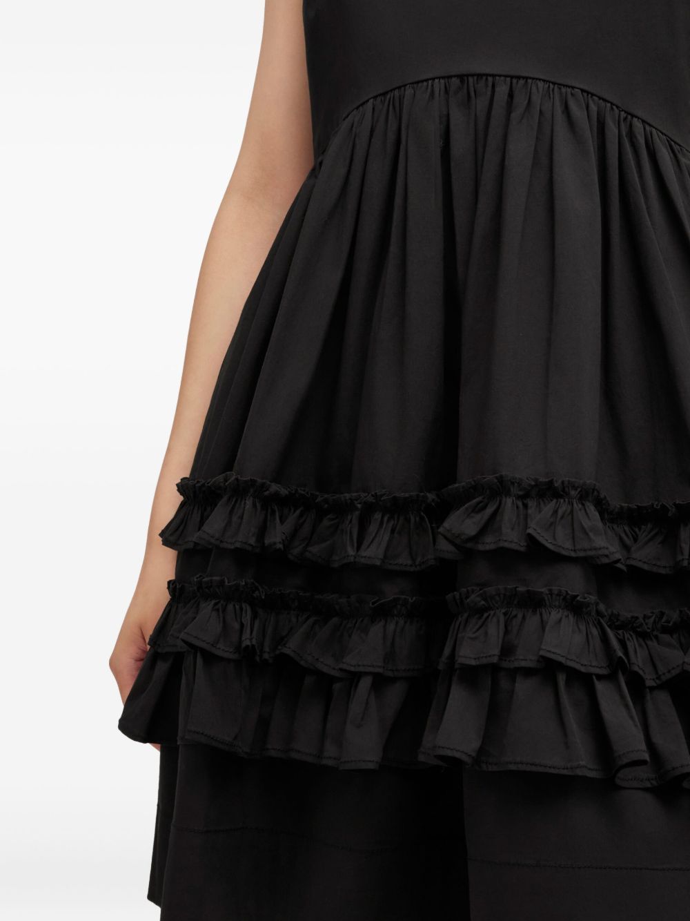 abito mini frill donna nero 