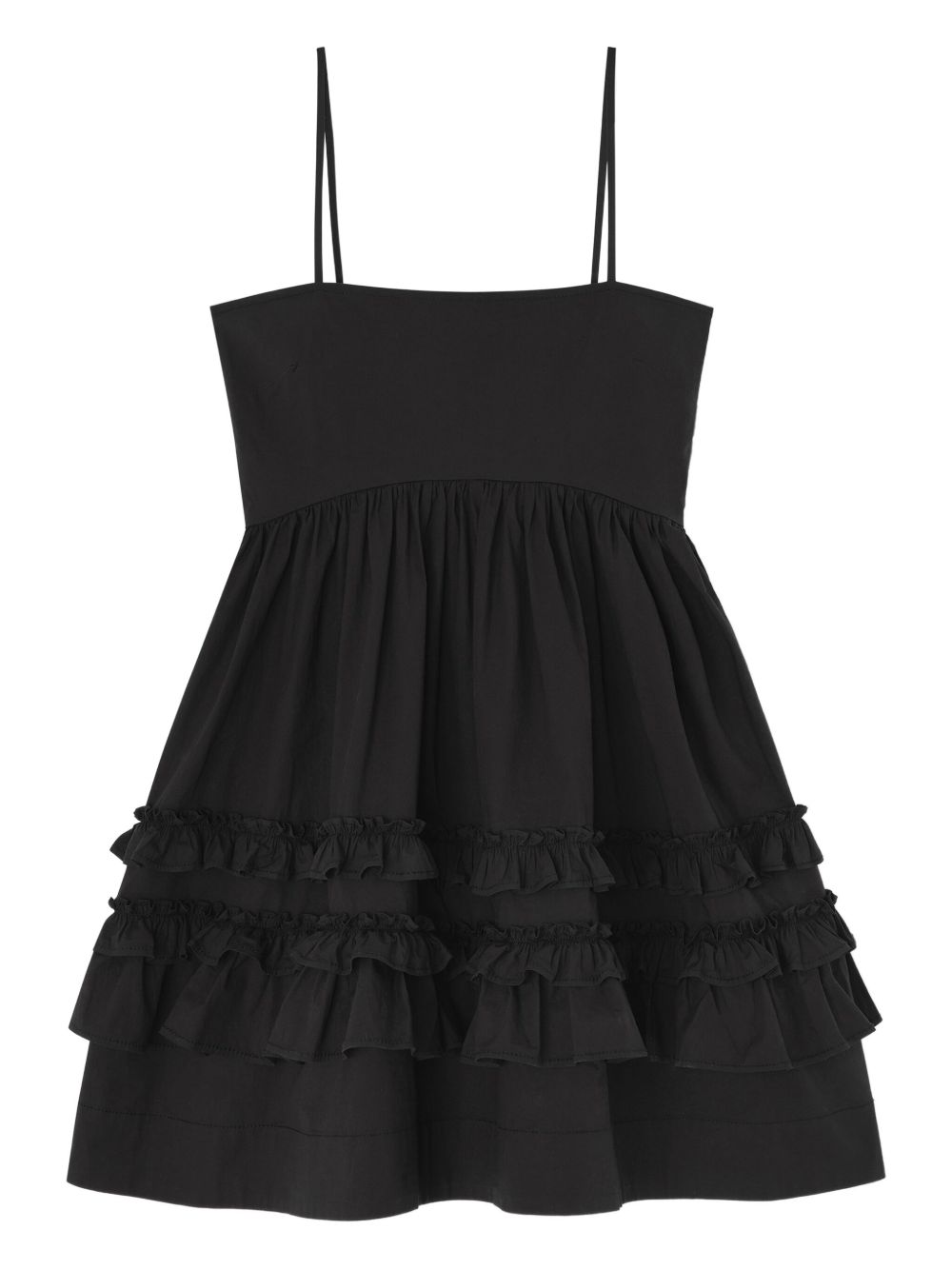 abito mini frill donna nero 