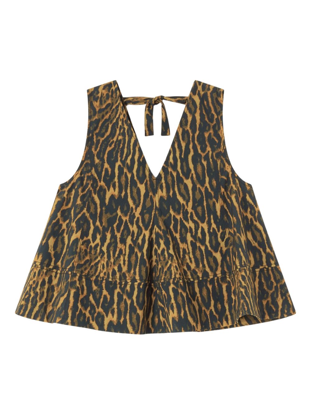top printed stretch cotton a-line donna khaki 