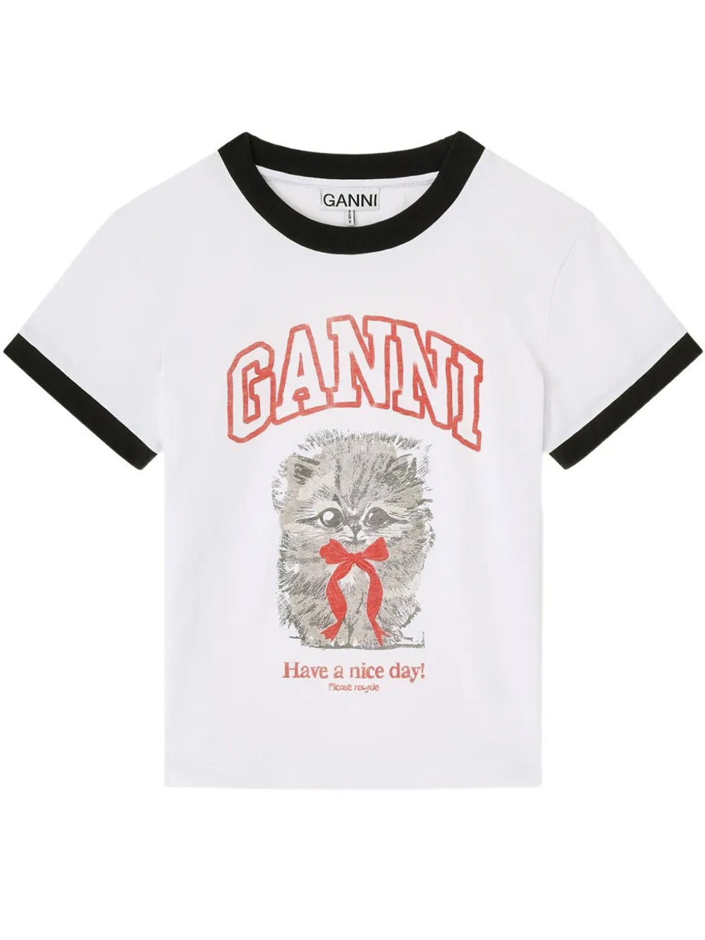 t-shirt cropped kitty donna bianca 