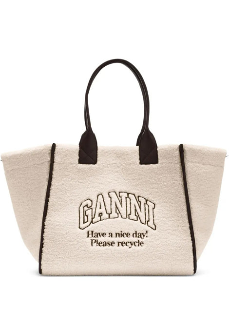 borsa shearling xxl donna bianco opaco 