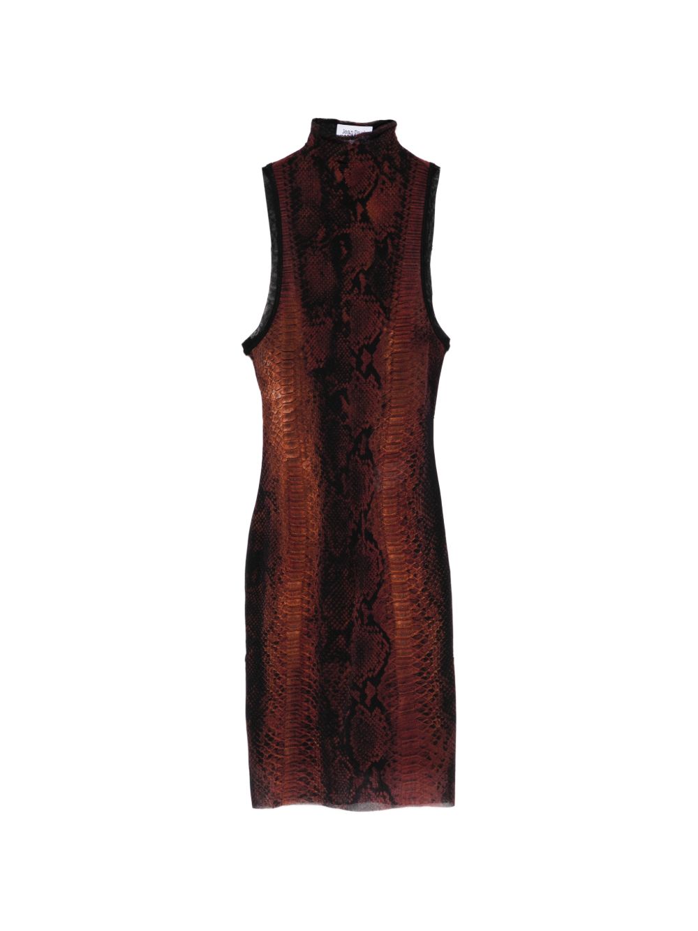abito corto python donna nero e marrone 