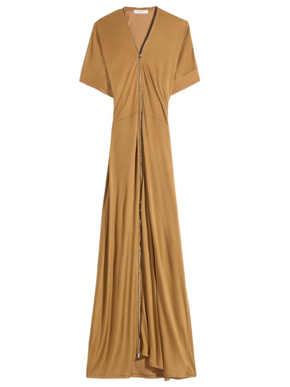 abito lungo zip donna marrone 