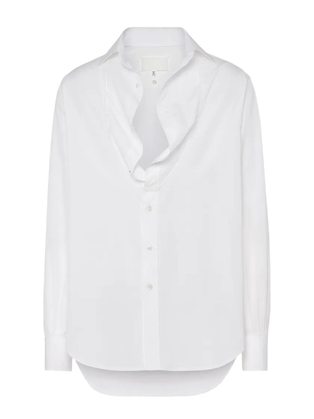 camicia con collo ripiegato uomo bianca 