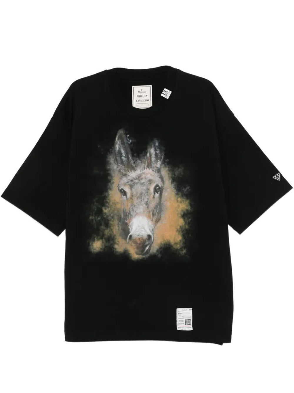 t-shirt horse printed uomo nera 