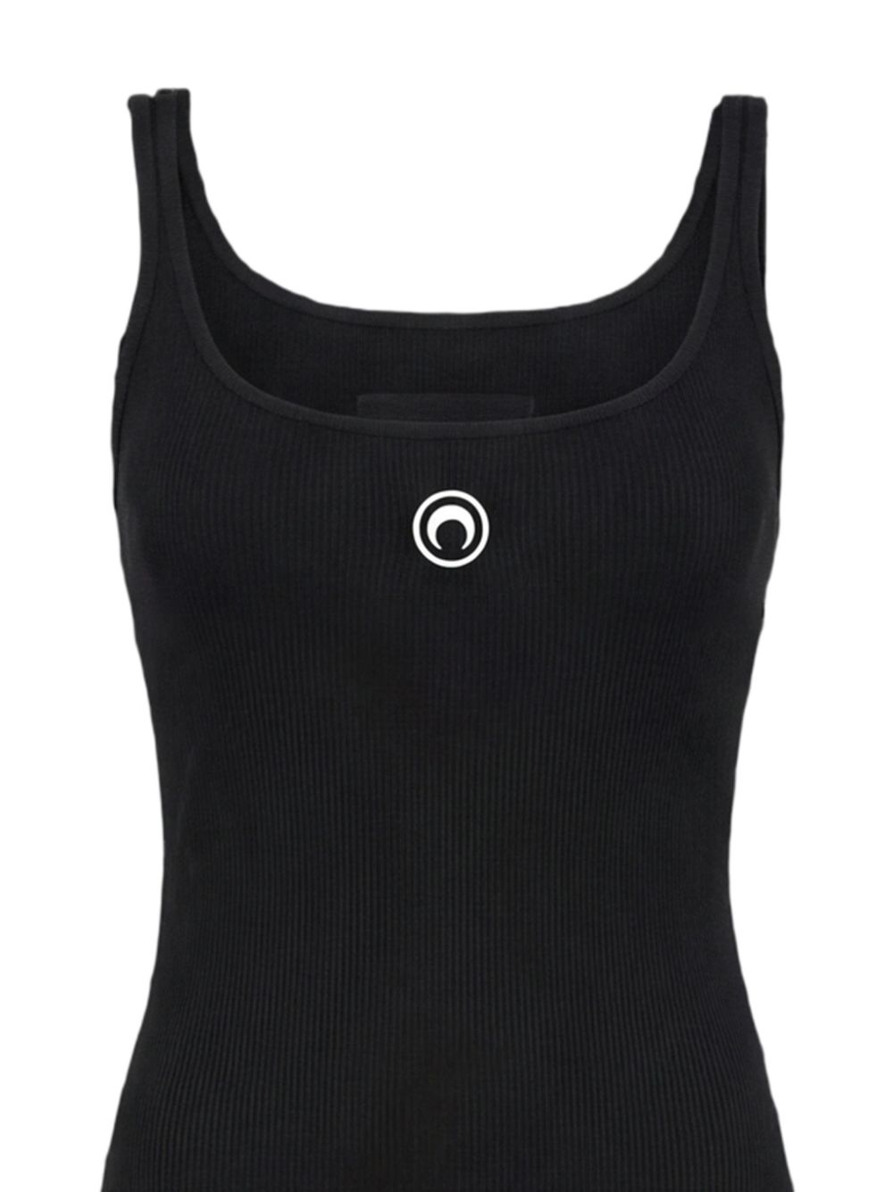 abito lungo moon logo ribbed jersey donna nero 