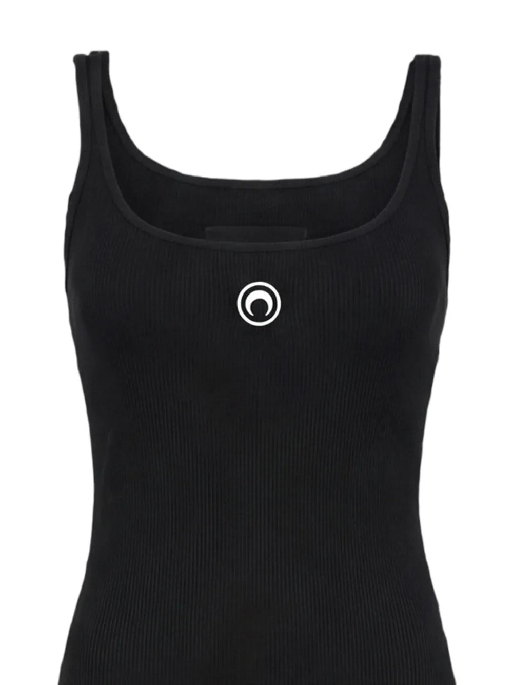 abito lungo moon logo ribbed jersey donna nero 