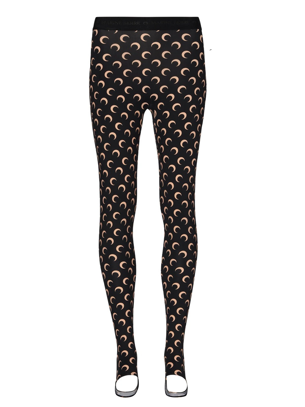 leggins moon printed jersey donna neri e beige 
