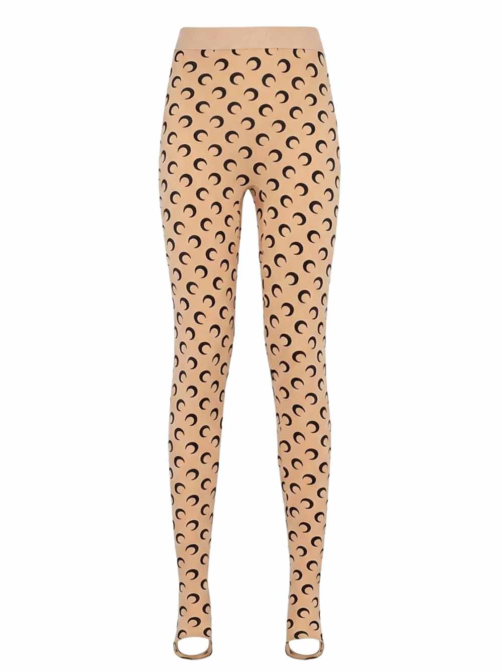 leggins moon printed jersey donna beige e neri 