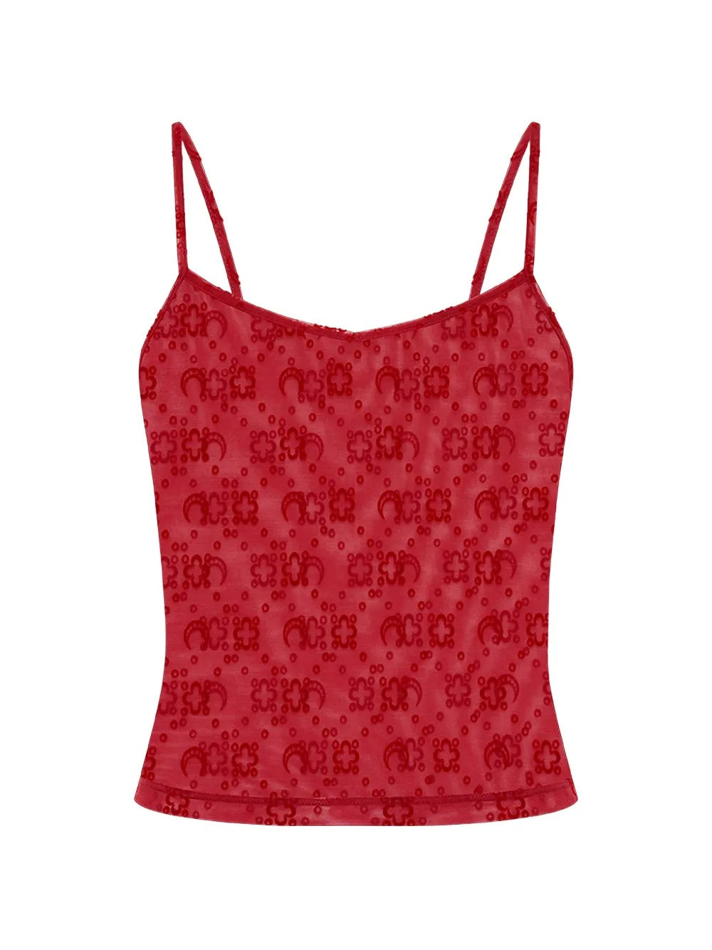 top moonogram mesh flock straps donna rosso 