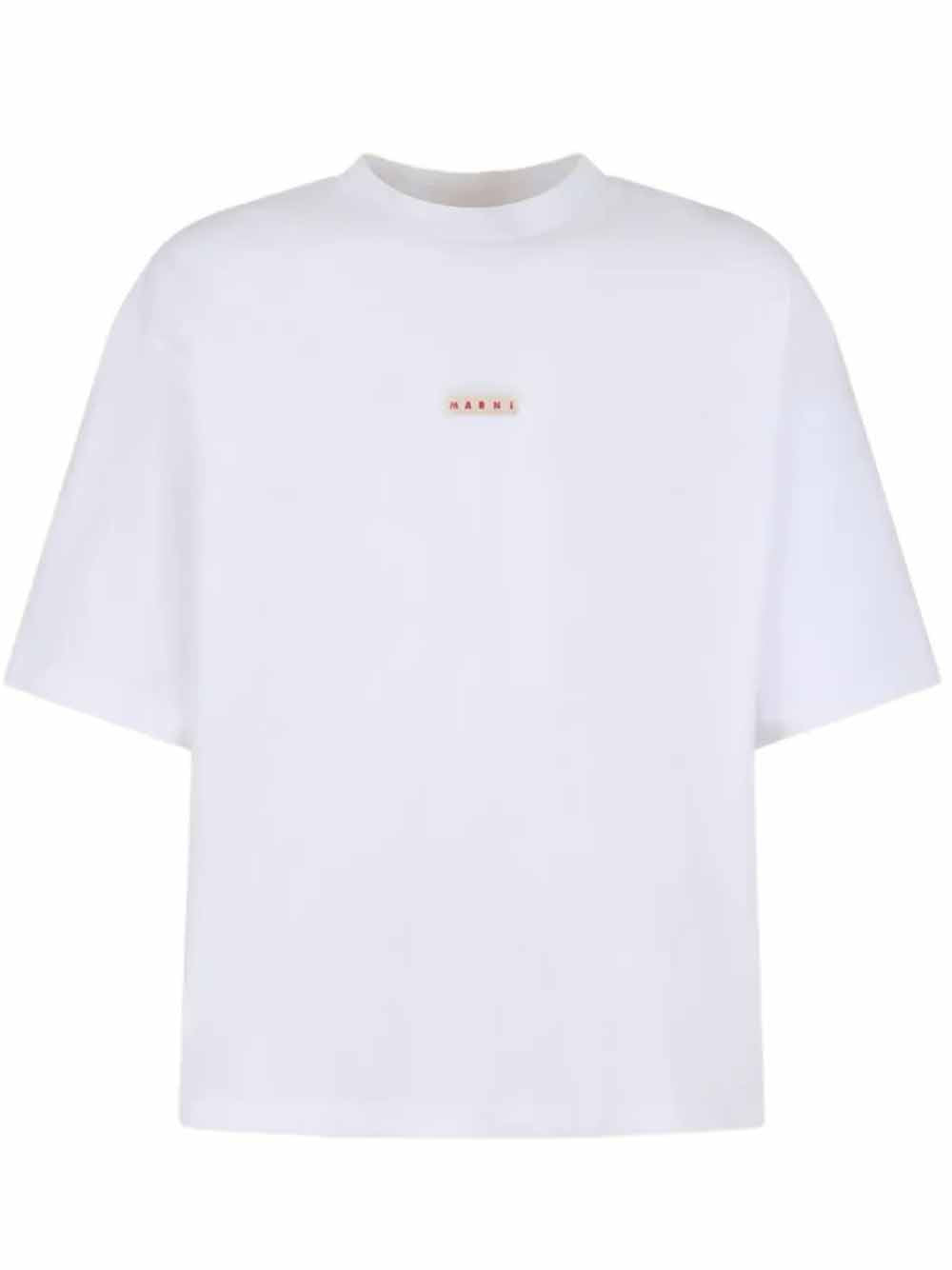 t-shirt logo patch uomo bianca 