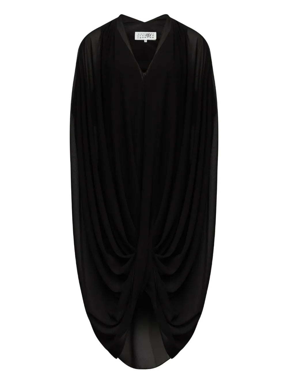 maxi abito drappeggiato donna nero 