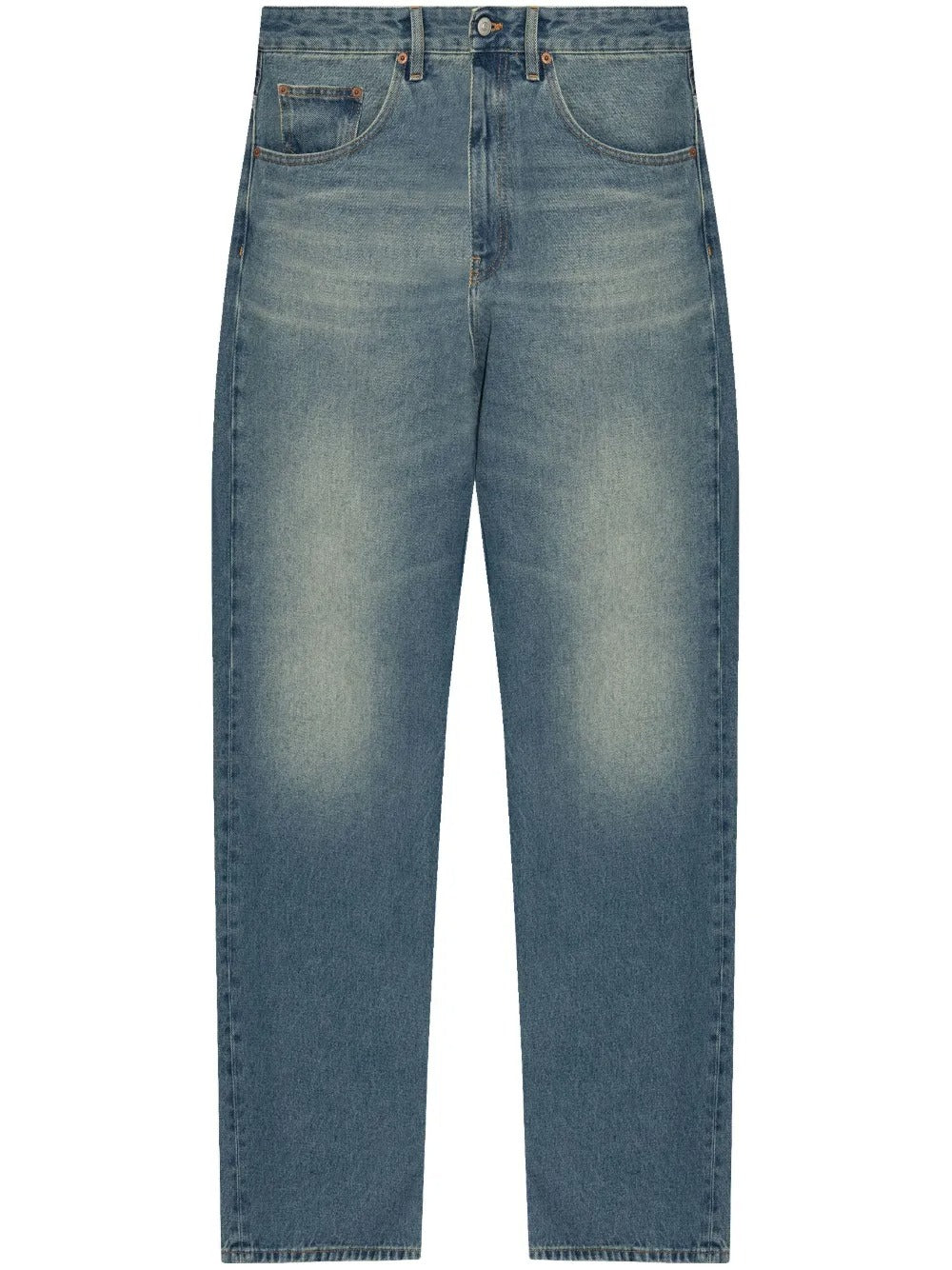 jeans dritti a vita alta uomo blu 