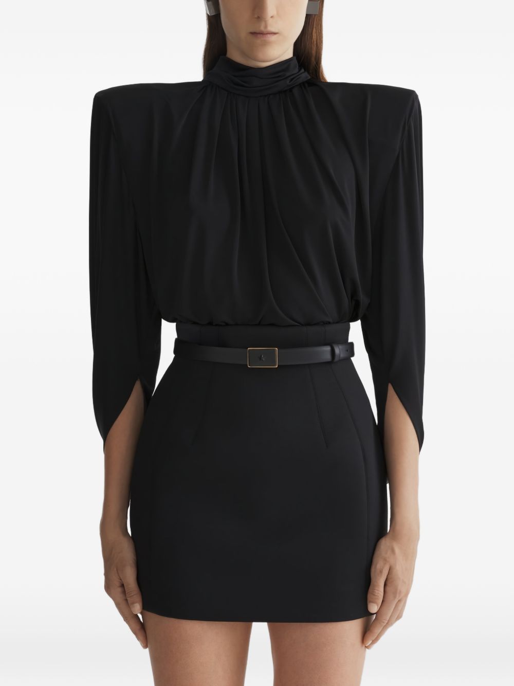 top cascade tunic donna nero 