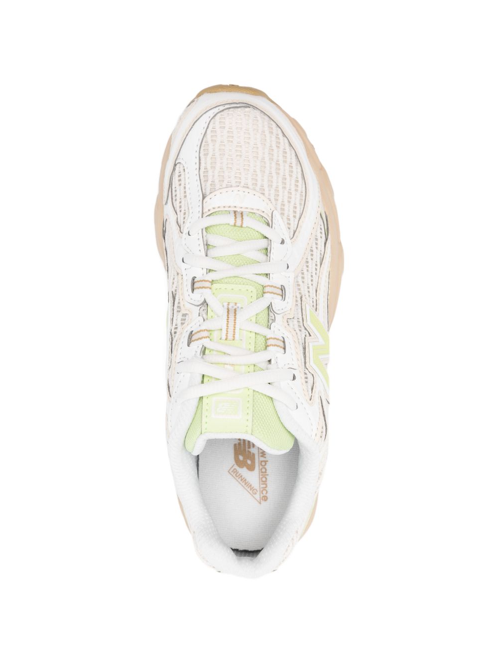 sneakers 740 unisex bianche e lime 
