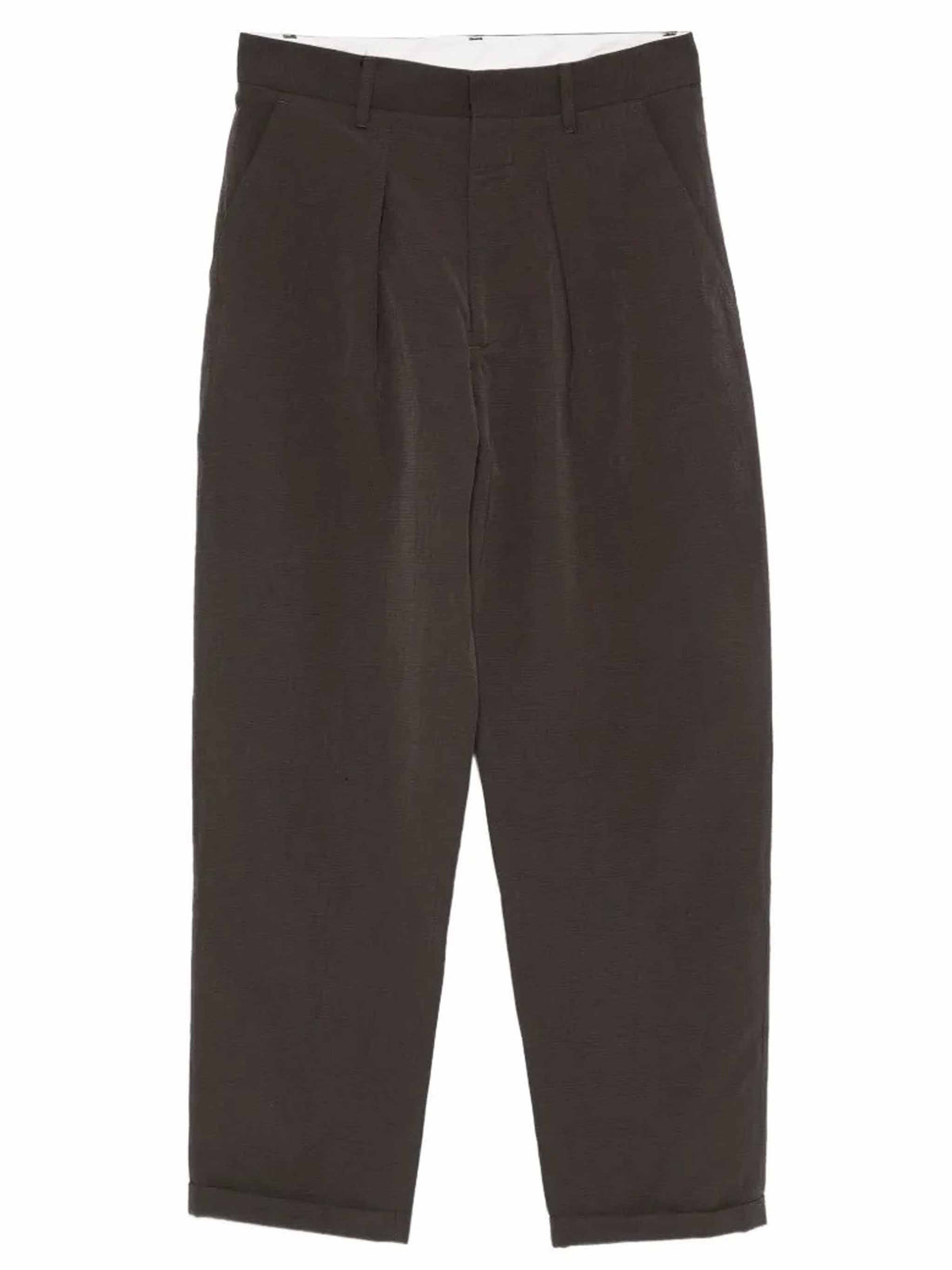 pantaloni fold tailored uomo marroni 