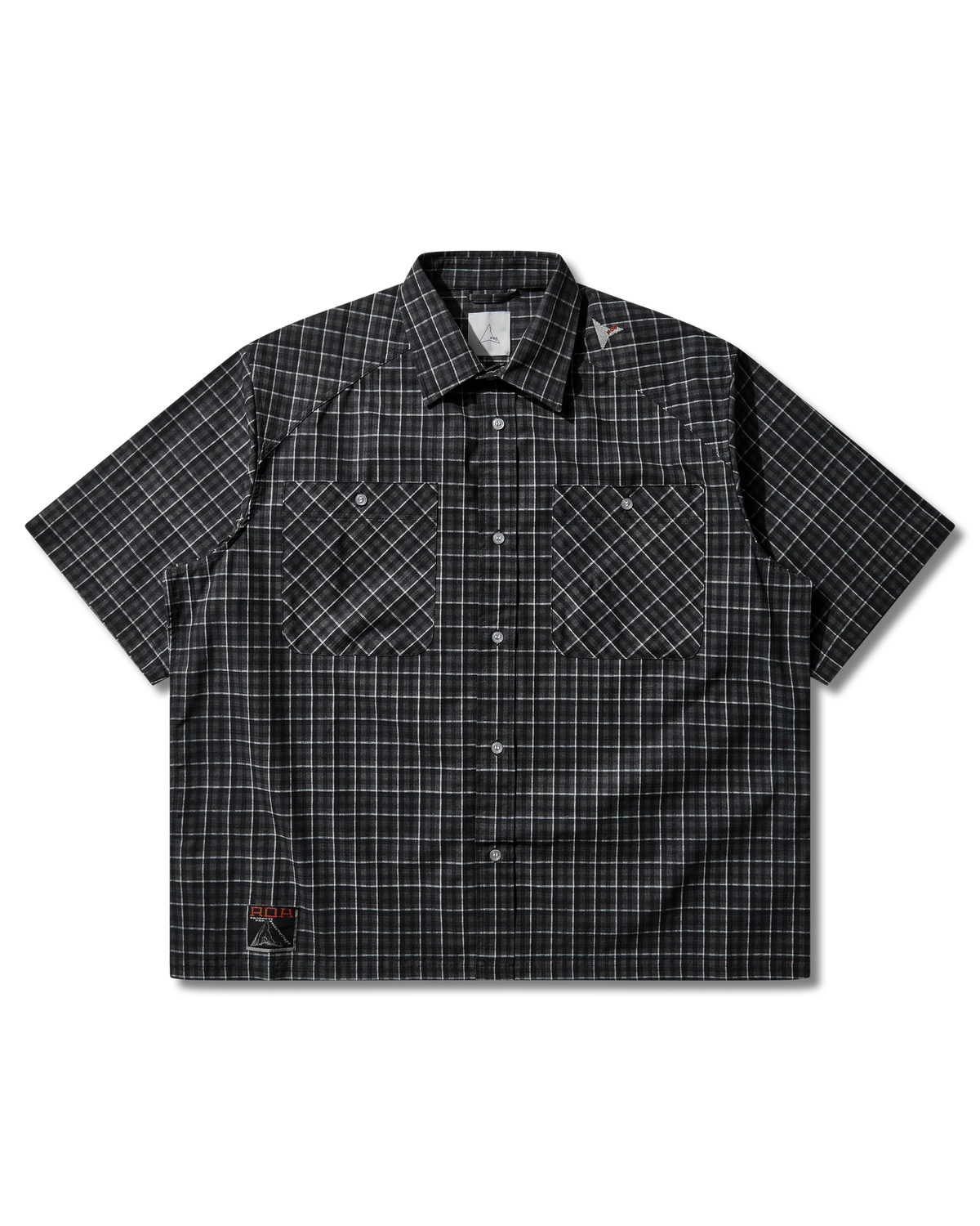 camicia aair floweave printed ss uomo grigia 