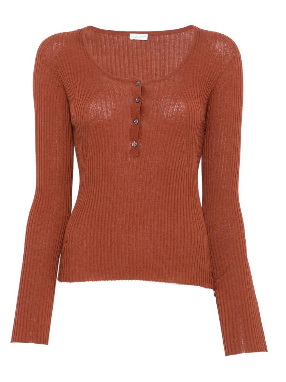 maglia serafino donna mattone 