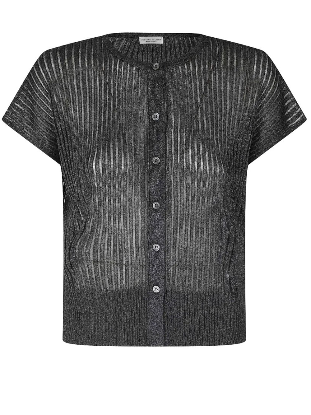 cardigan a coste donna nero 