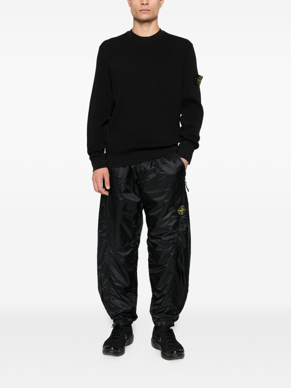 felpa 6100056 waffle fleece uomo nera 