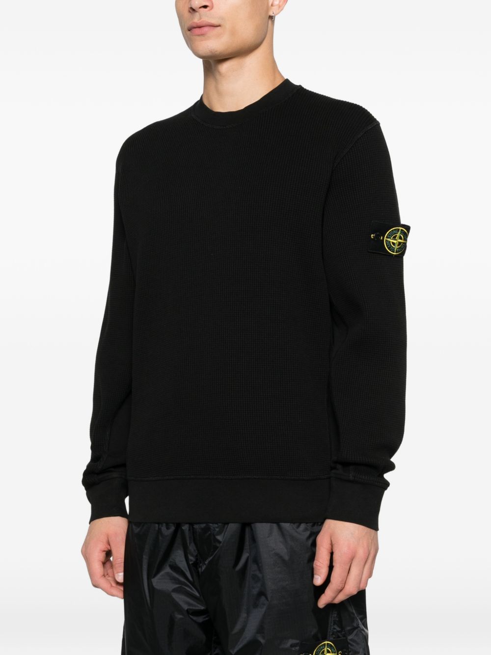 felpa 6100056 waffle fleece uomo nera 