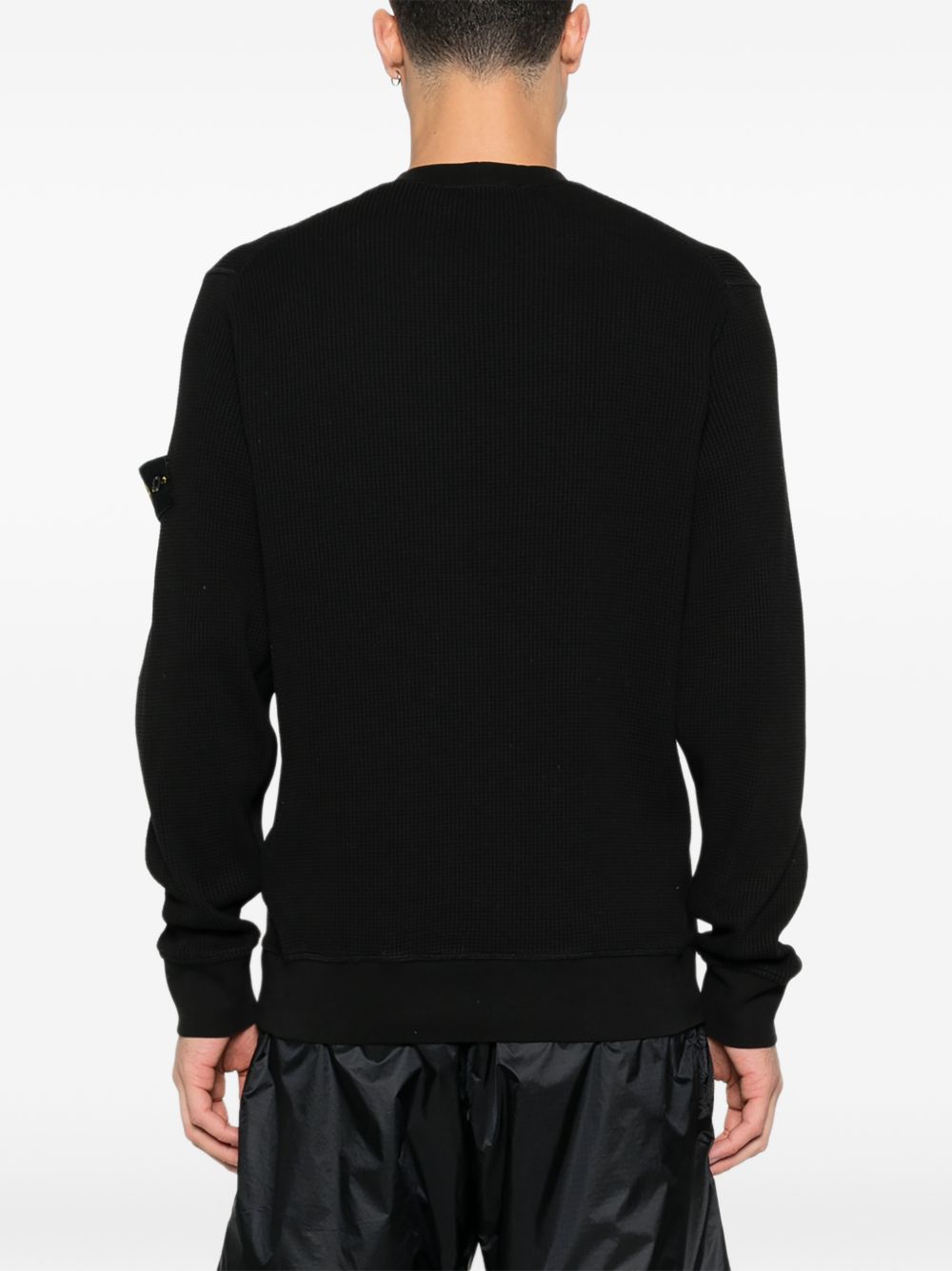 felpa 6100056 waffle fleece uomo nera 