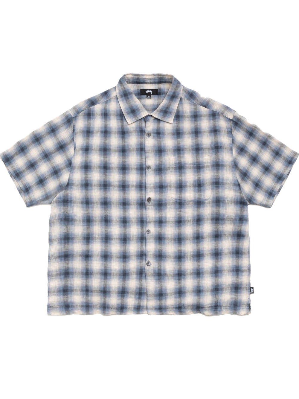 camicia liam ss plaid unisex blu 