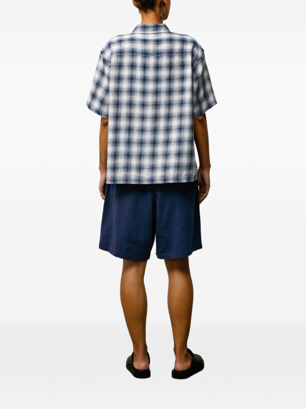 camicia liam ss plaid unisex blu 