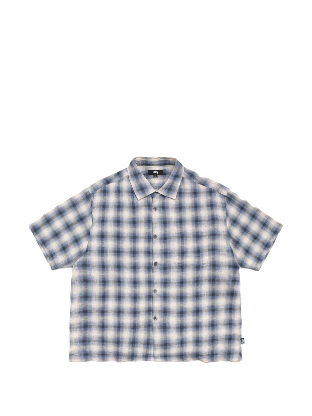 camicia liam ss plaid unisex blu 