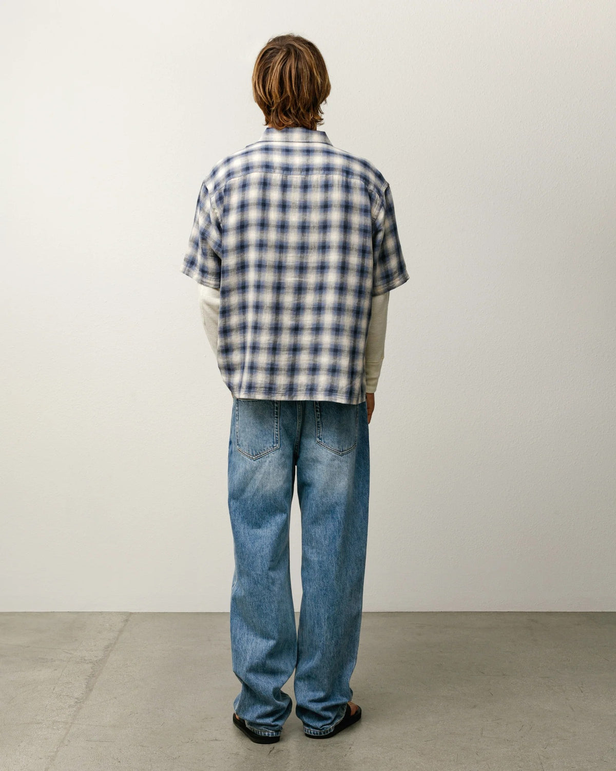 camicia liam ss plaid unisex blu 