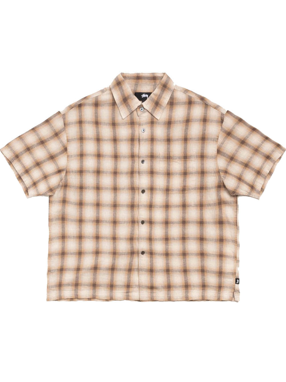 camicia liam ss plaid unisex marrone 
