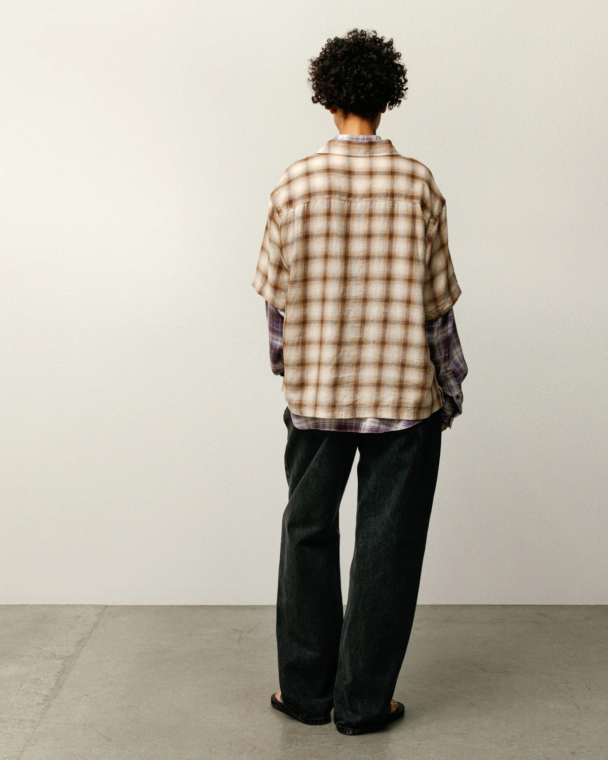 camicia liam ss plaid unisex marrone 