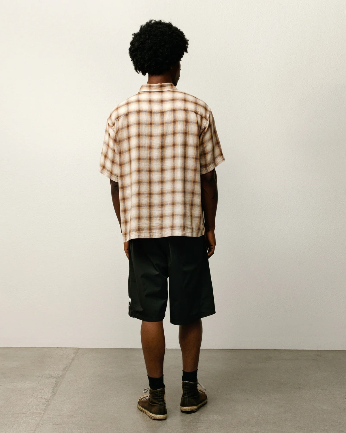 camicia liam ss plaid unisex marrone 