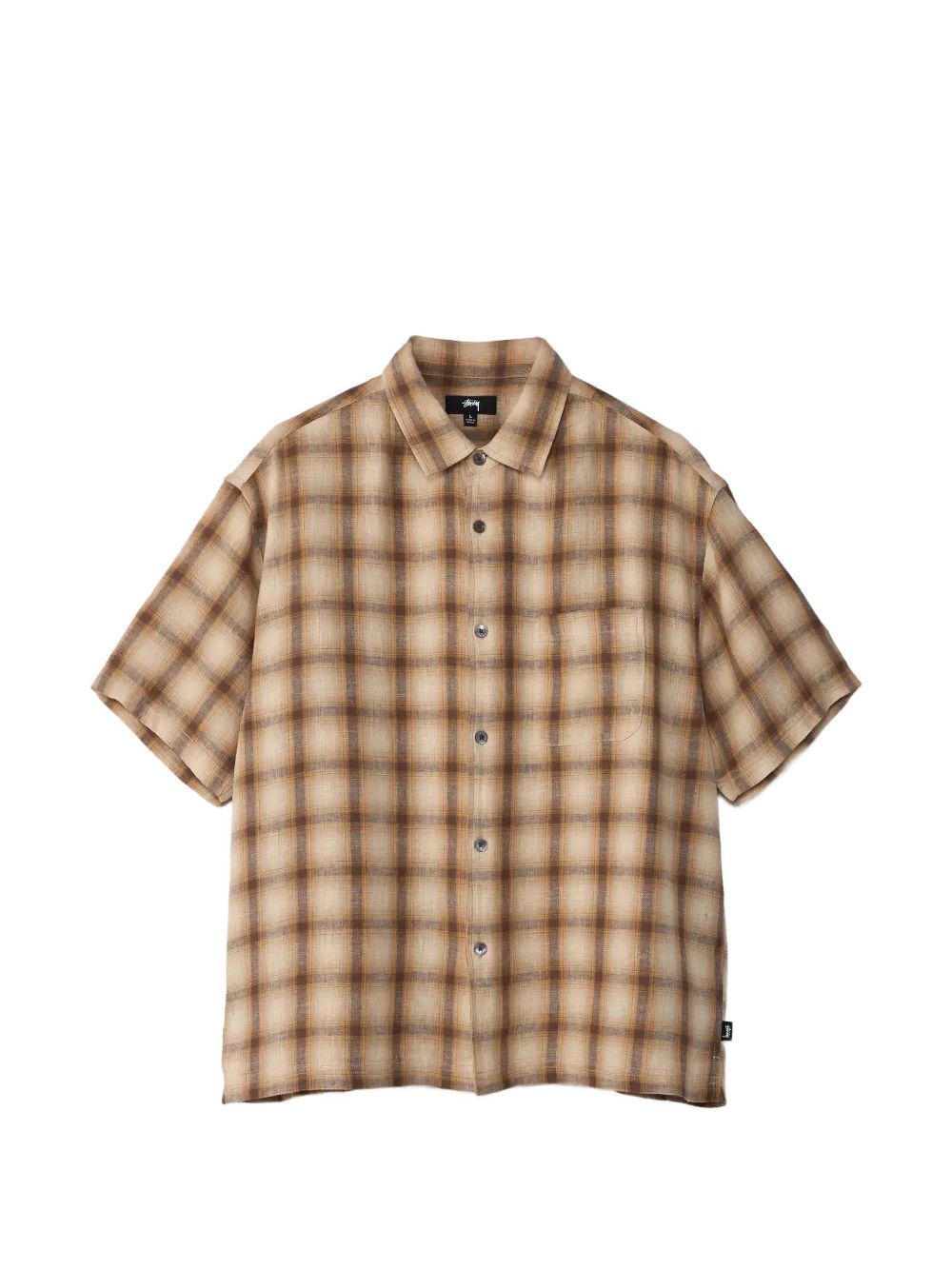 camicia liam ss plaid unisex marrone 