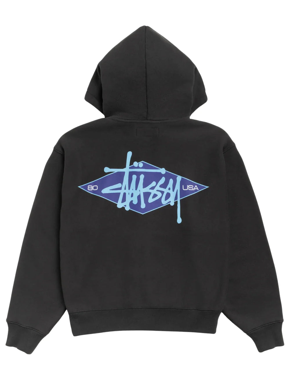felpa basic diamond zip unisex nera 